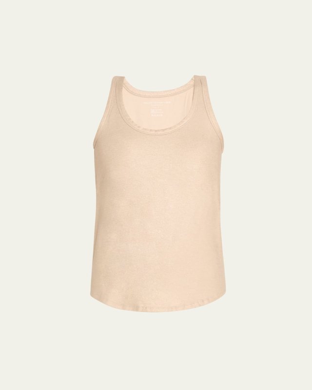 Stretch Linen Metallic Tank Top